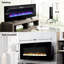 Foyer électrique incurvé avec télécommande - chaleur de 1400 W, 4 couleurs de flamme, rétro-éclairage réglable du lit 8 braises, chauffage mural à l'évent avant, poids de 33,45 lb, verre trempé et tôle