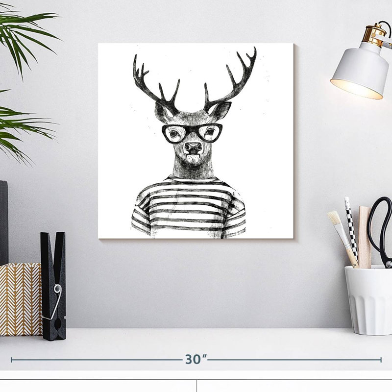 Crowle Hipster Deer, H 16 po x l 16 po