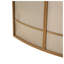 Pare-étincelles incurvés dorés sur pied, 130 cm L x 89 cm H, en maille de fer, pour salon intérieur