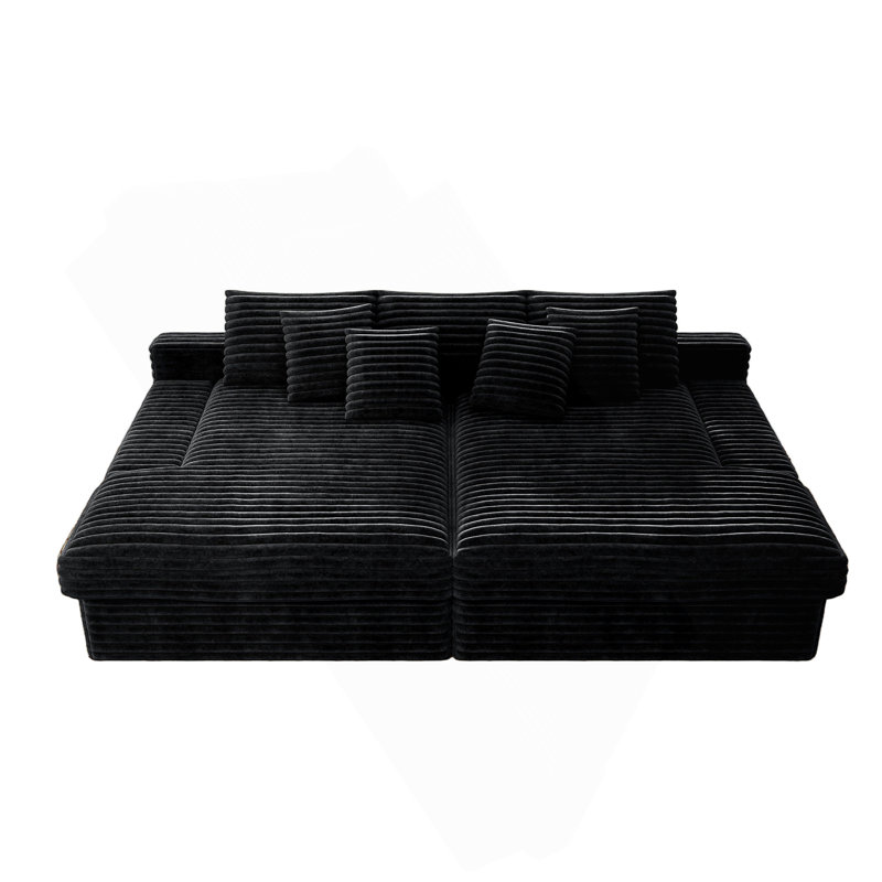 Canapé modulaire 118,1 * 66,9 po, canapé modulaire rembourré, Velours côtelé noir