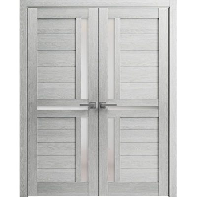 Portes doubles en chêne gris français Veregio