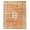 Hand Knotted Wool Area Rug in Rust And Light Blue