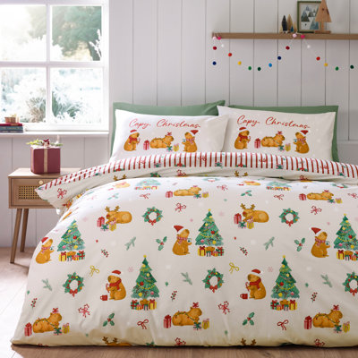 Capybara Christmas Reversible Duvet Cover Set