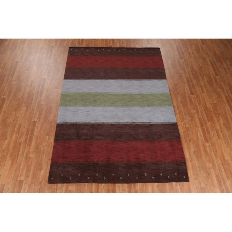 Tapis oriental rayé Gabbeh 7 x 10