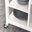 Richards Kitchen Storage Trolley Unit Wood Top Shelves Cupboard Drawer Rail White