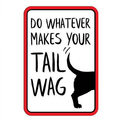Mini enseigne de jardin «Do W Quoi Makes Your Tail Wag»
