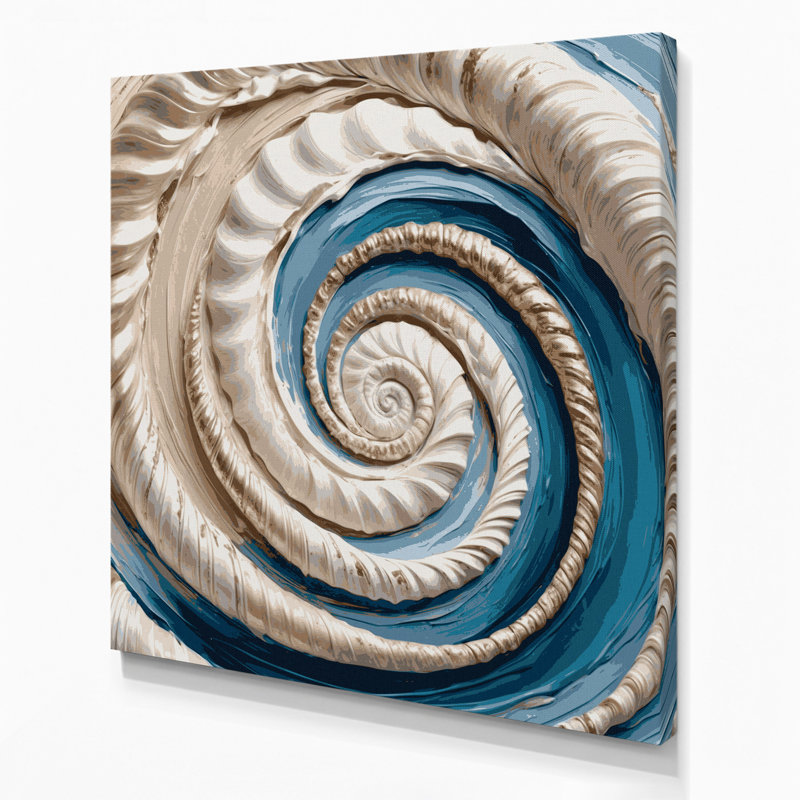 Art mural sur toile, "Coastal Shell Impressions", H 8 po x l 8 po