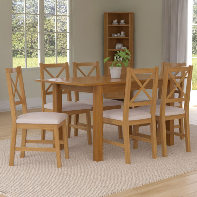 6 - Person Extendable Solid Oak Dining Set