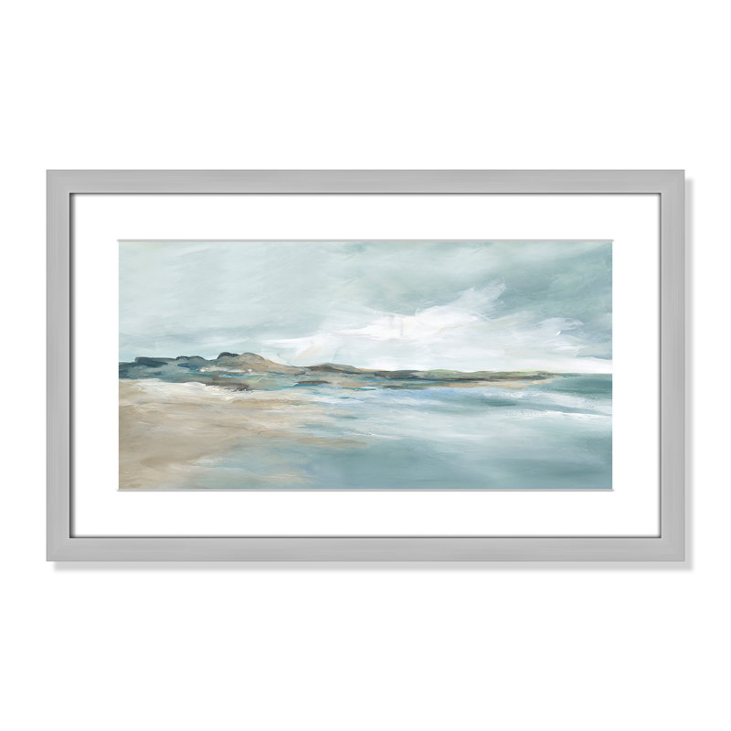 Imprimé Sandpoint par Carol Robinson, Argent argent, Reproduction encadrée avec passe-partout, H 13 po x l 21 po x P 1,25 po