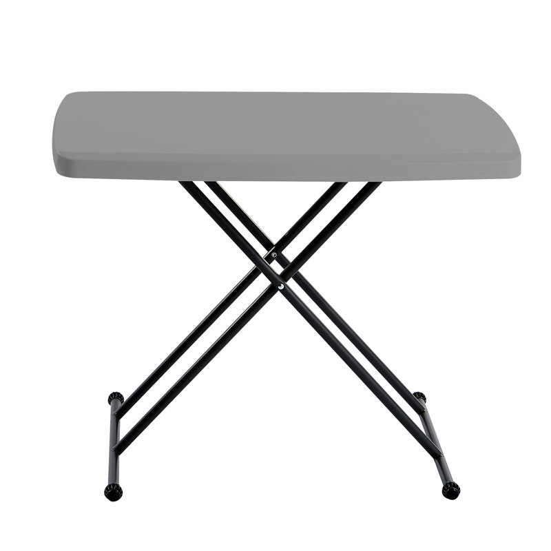 IndestrucTableTOO 30'' Rectangular Adjustable Folding Table, Grey