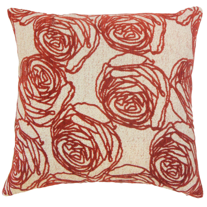 Coussin décoratif floral halen, Polyester / bourre de polyester