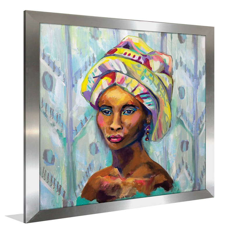 Grand - peinture, H 37,5 po x l 37,5 po x P 1 po, Encadrement argenté