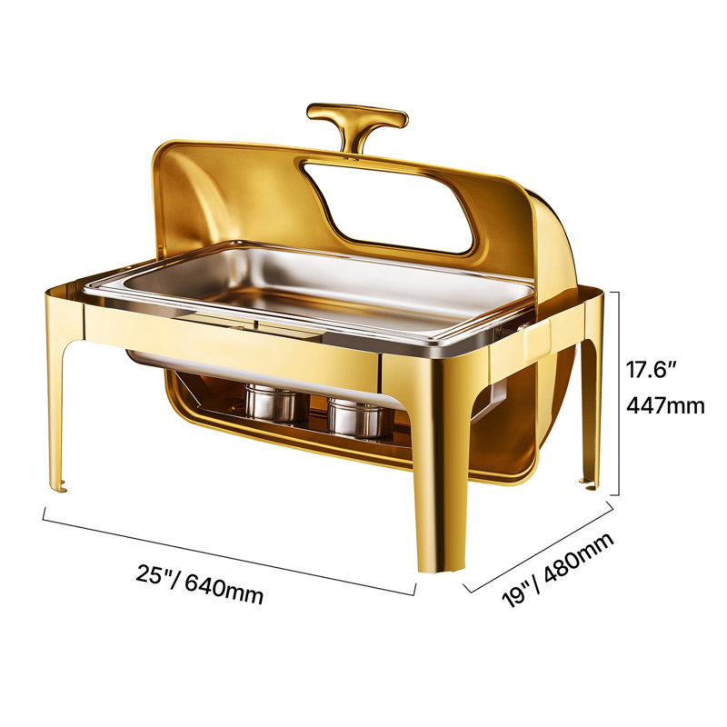 Ensemble de réchaud à roulettes 9Qt, Or / Argent