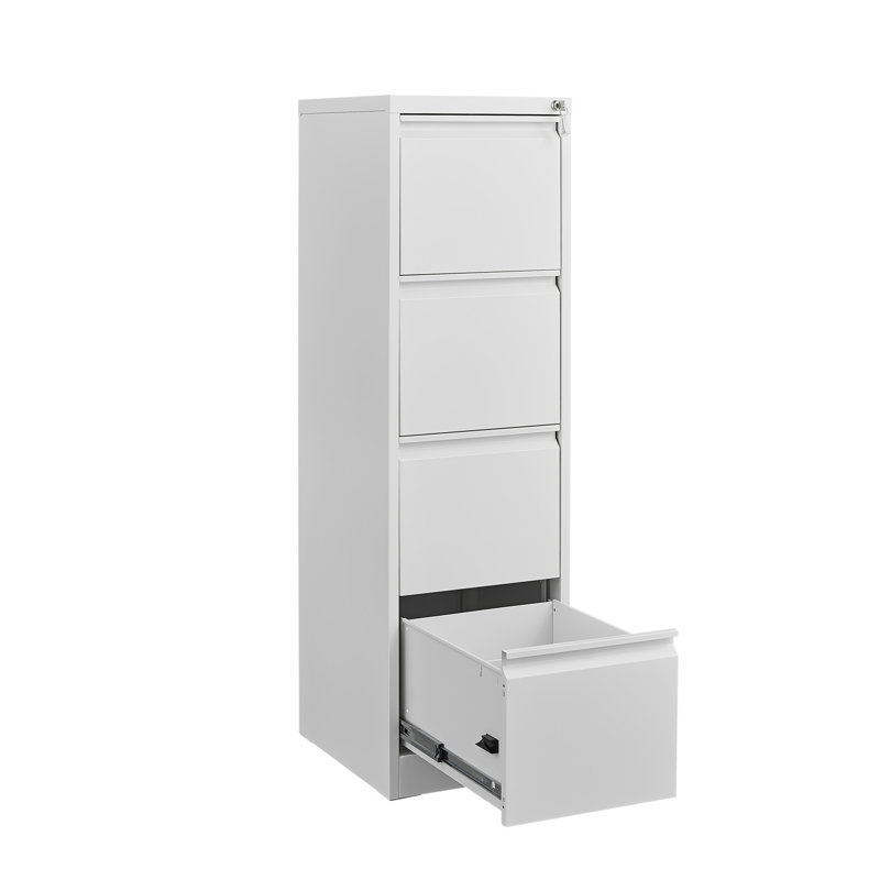 4 Drawer File Cabinet With Lock Metal Vertical File Storage Cabinet Office Home Steel Vertical File Cabinet For A4 Legal/Letter Size Narrow File Cabinet Locked