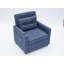 convertible 1-en-1 avec ports USB, fauteuil en lin, dossier réglable, poches latérales - bleu marine