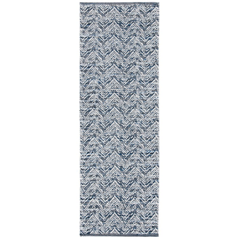 Cobb Kilim Hand Woven Wool Chevron Rug, Runner 2'3" x 7'