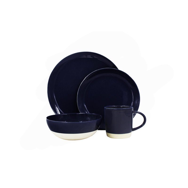 Couvert individuel 4 pièces Canvas Home Shell Bisque, Indigo