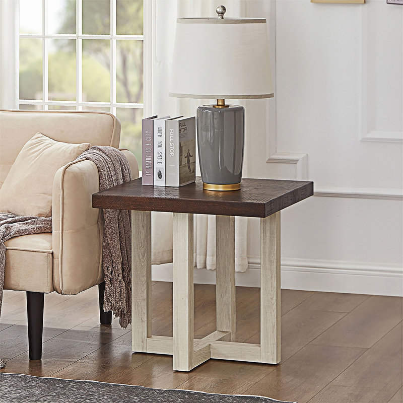 Table de bout, Noyer / Blanc