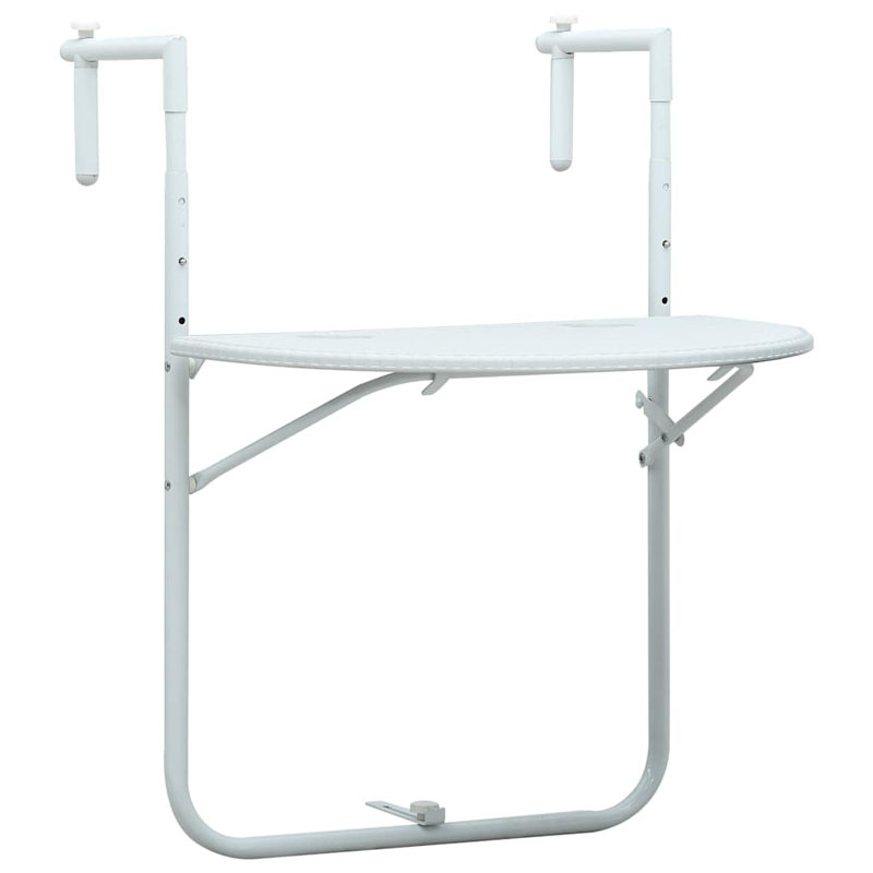 Table de balcon pliable en plastique Aulani, Blanc
