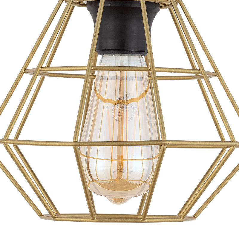 Diamond 1 - Light Geometric Pendant, 110cm H x 22cm W x 22cm D, Gold colours