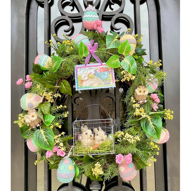 Couronne en soie 20 po Greetings de Pâques