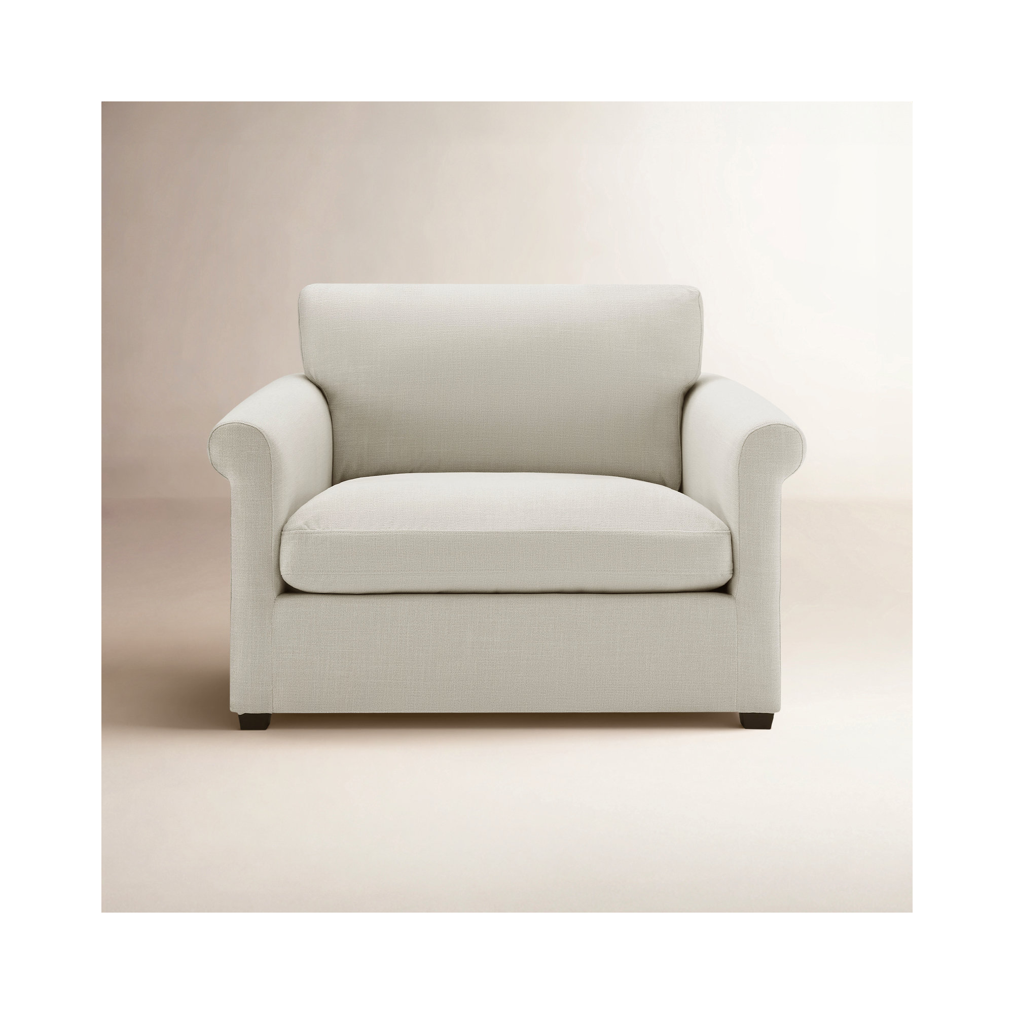 Joelle 49.5'' Wide Upholstered Armchair With Round Arms, Effie Linen Performance Linen
