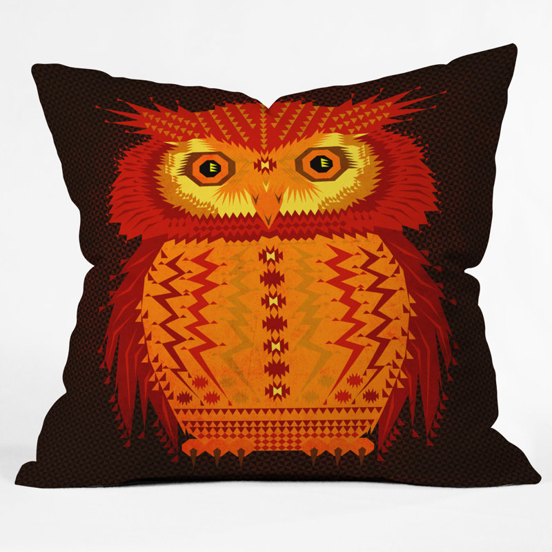 Chobopop Geometric Owl Throw Pillow, 26" x 26"