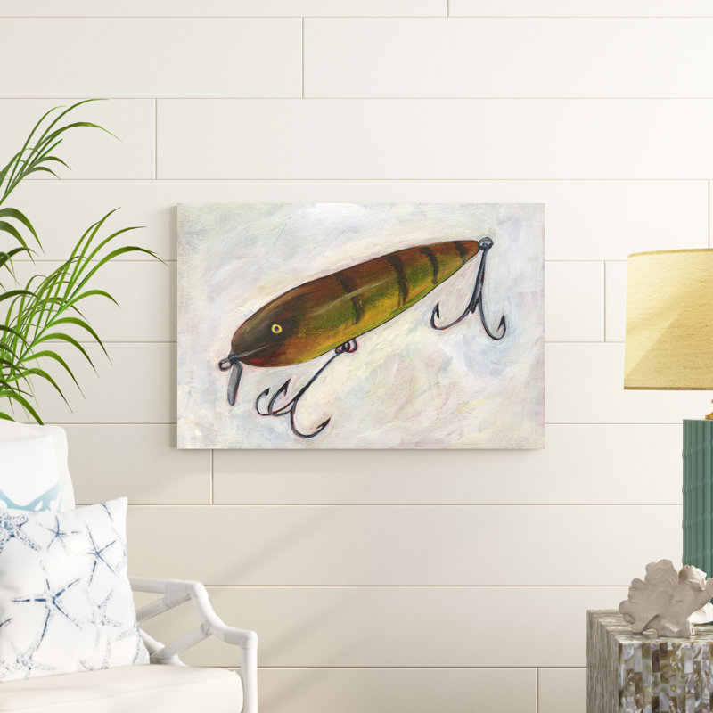 " Retro Fishing Lure II " by Regina Moore Painting Print, 24" H x 36" W