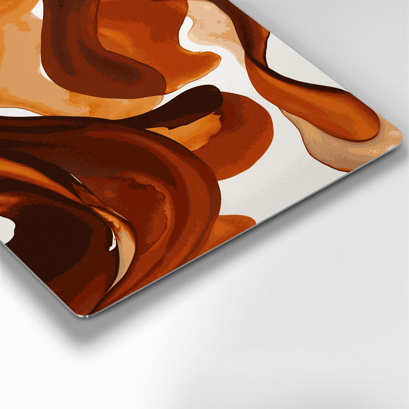 Abstrait aquarelle 8, art mural en métal rouge, H 11 po x l 14 po