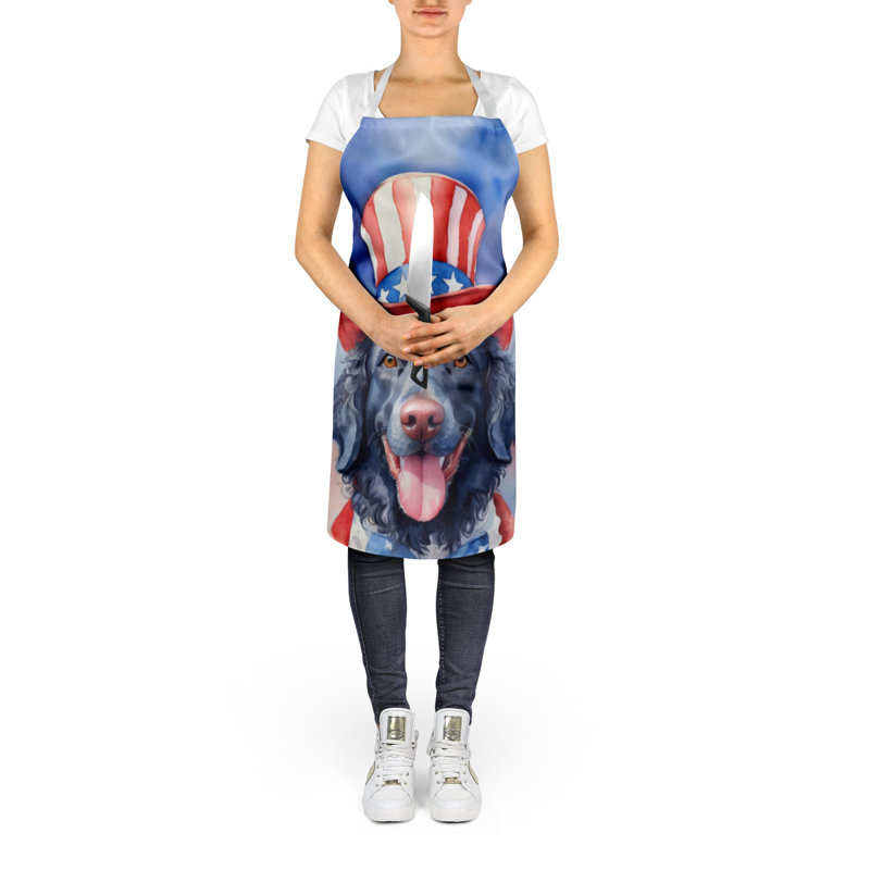Patriotic American Apron, Curly-Coated Retriever