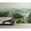 Murale à peindre cascade paysage brumeux au lever du soleil-77006181