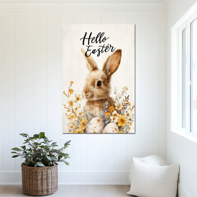  Art mural de lapin de Pâques au printemps, décoration murale de lapin de Pâques au printemps, œuf de Pâques et photos de lapin