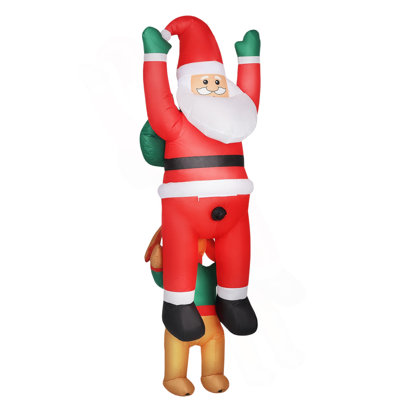 7FT Christmas Blow Up Decoration  Hanging Christmas Inflatable Santa With Dog