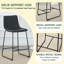 Ensemble de 2 tabourets de bar en cuir PU modernes et minimalistes, parfaits pour la cuisine et le bar à domicile, dimensions 17,7 x 14,5 x 37 po-862889636