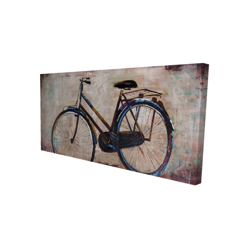 Toile bleue contemporaine pour vélo | Décoration de bicyclette industrielle