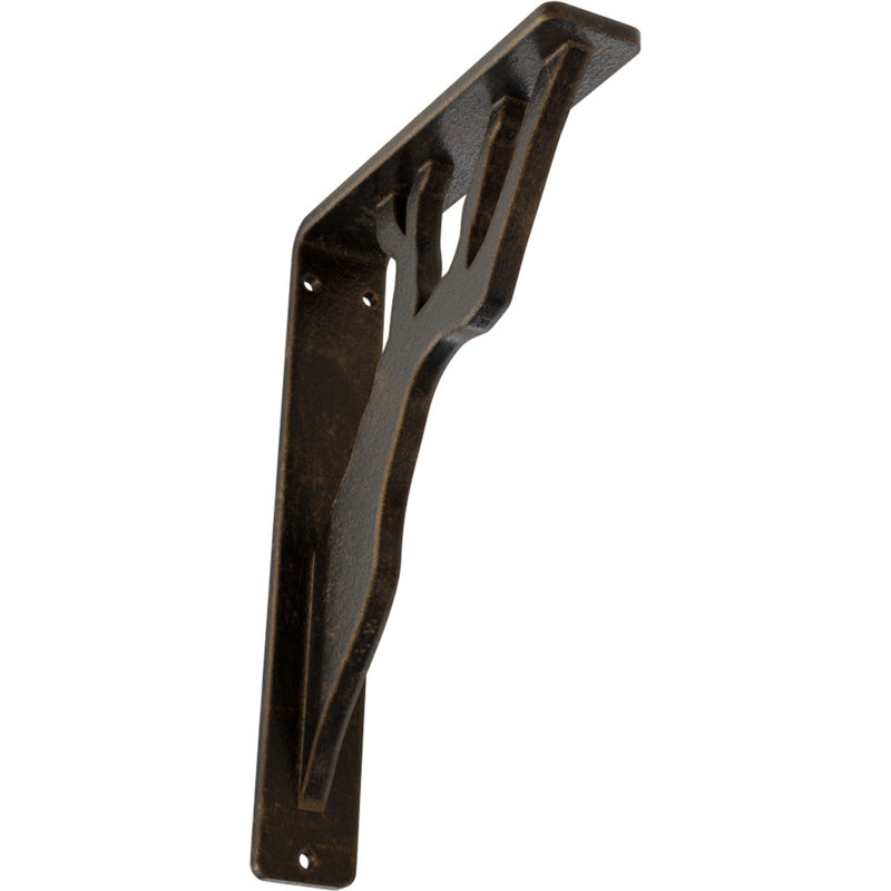 Support en fer forgé Damon, Laiton antique, H 8 po x l 1,5 po x P 5,5 po