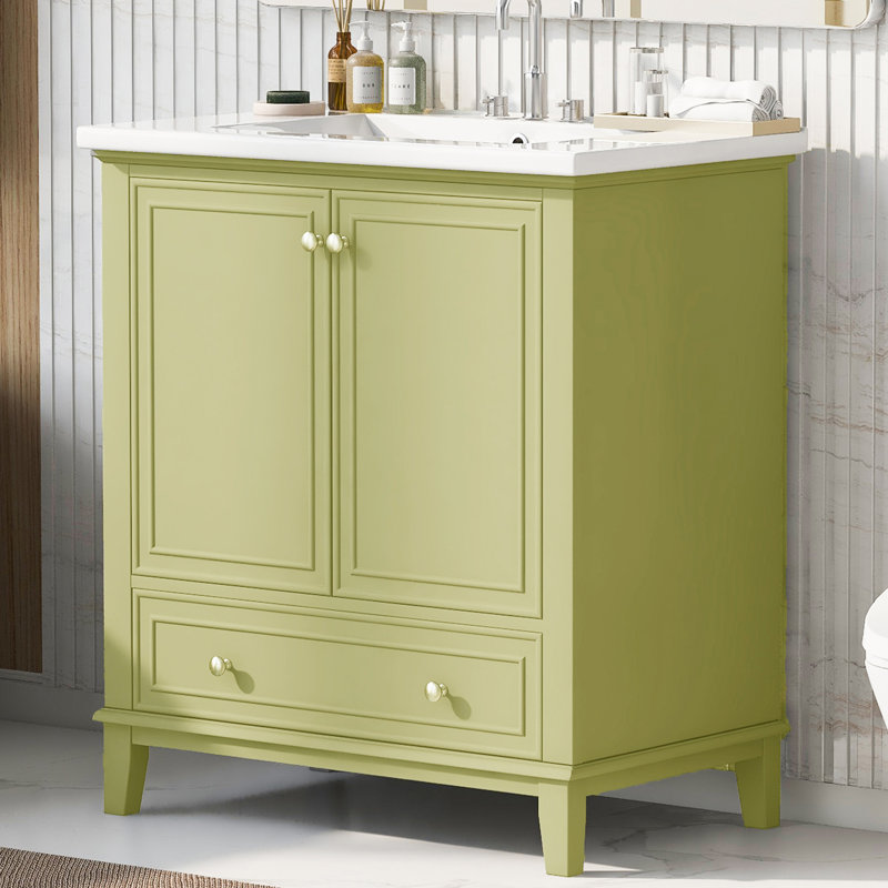 Meuble-lavabo simple 30 po, Vert
