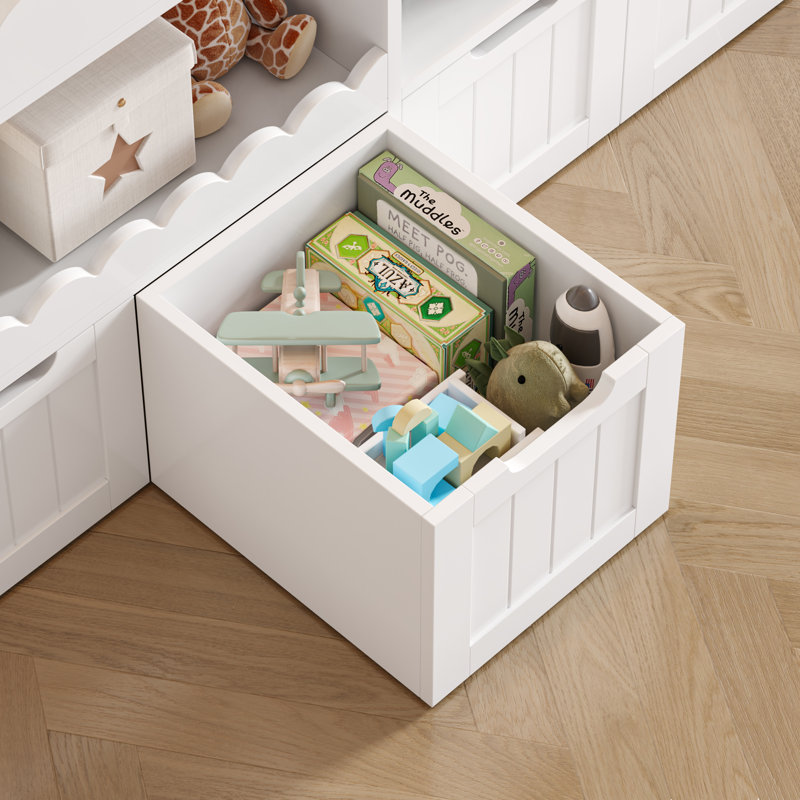 47.2" H Kids Storage Cabinet with 4 Removable Drawers, White