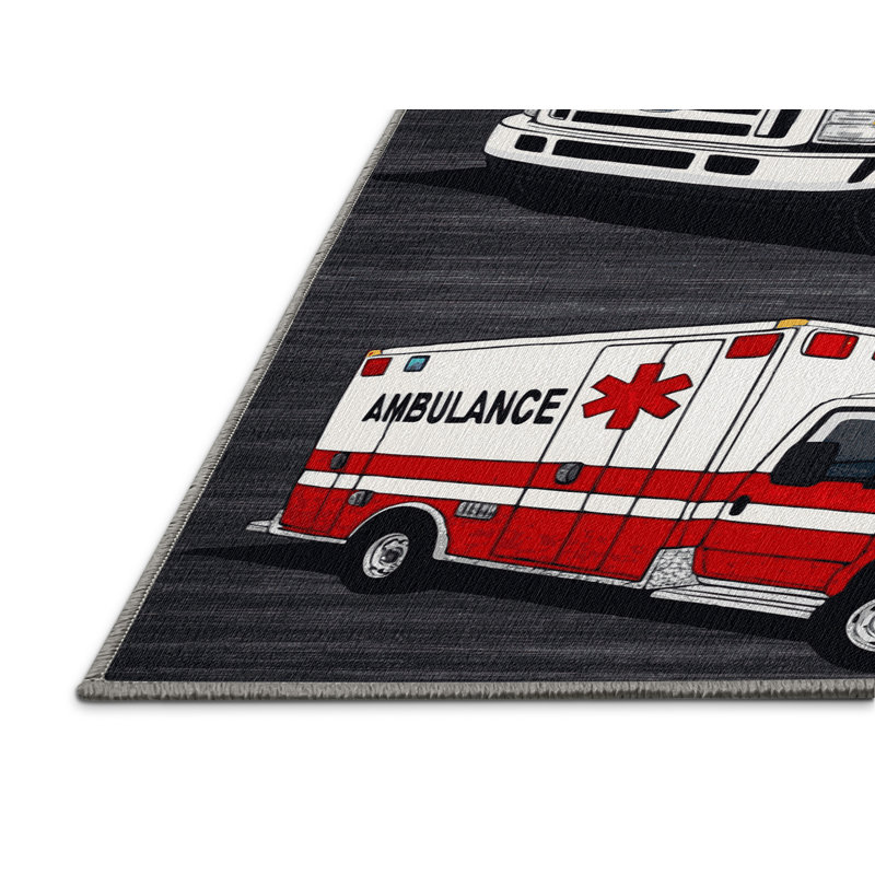 Tapis de transport gris lavable à la machine, Rond 7 pi
