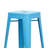 Johanes 30 In. H Blue Backless Metal Bar Stool With Metal Seat Set Of 2