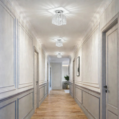 Alston Glass and Crystal Flush Mount