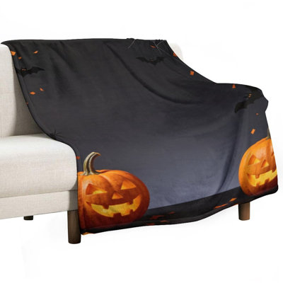 Jeté Halloween en flanelle de chauves-souris d'Halloween, couverture douce et chaude pour le canapé-lit du salon