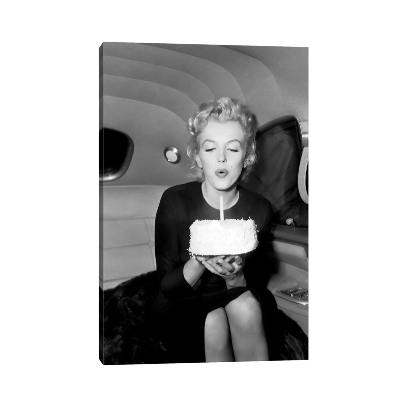 Marilyn Monroe Birthday Party In Car - Wrapped Canvas Print, 66.04 cm H x 45.72 cm W x 3.175 cm D