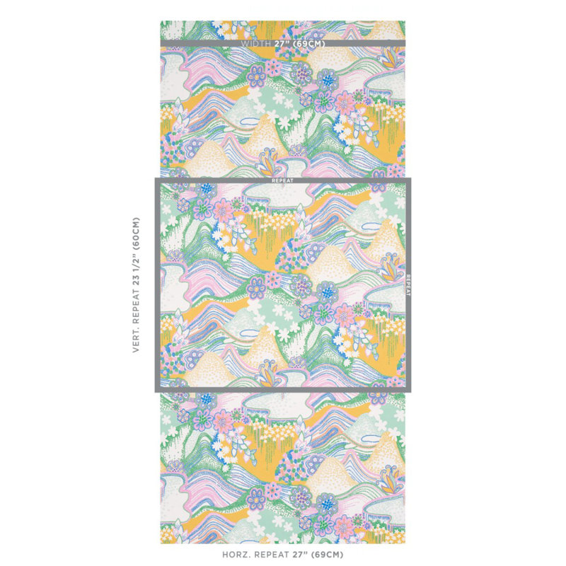 Papier peint Schumacher x Clements Ribeiro, Multicolore clair