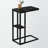 Pitt Accent Tables, Black Marble Look Laminate, Black Metal, 25.02'' H X 10.05'' W X 18.03'' D