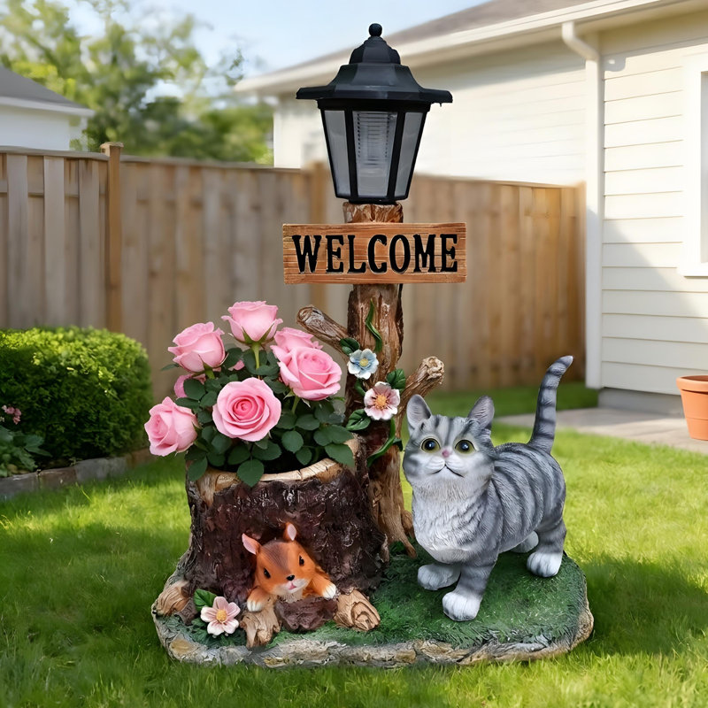 Statue chat pour jardin