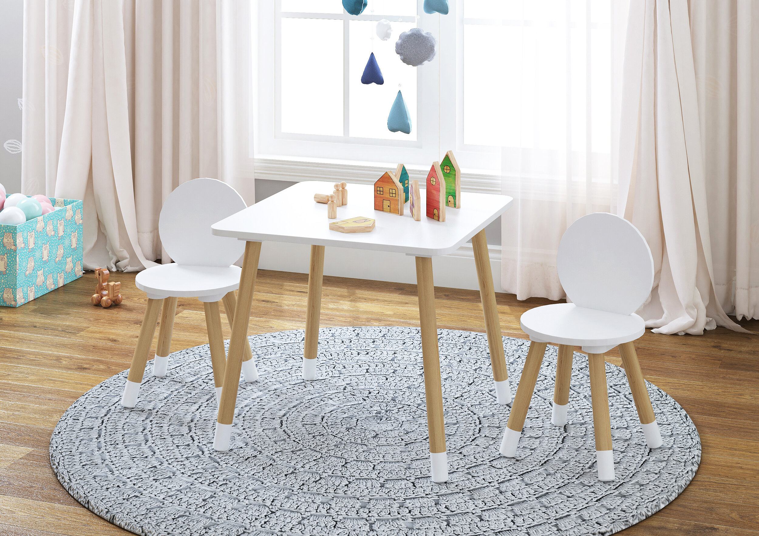 Childrens rectangular table and on sale chairs