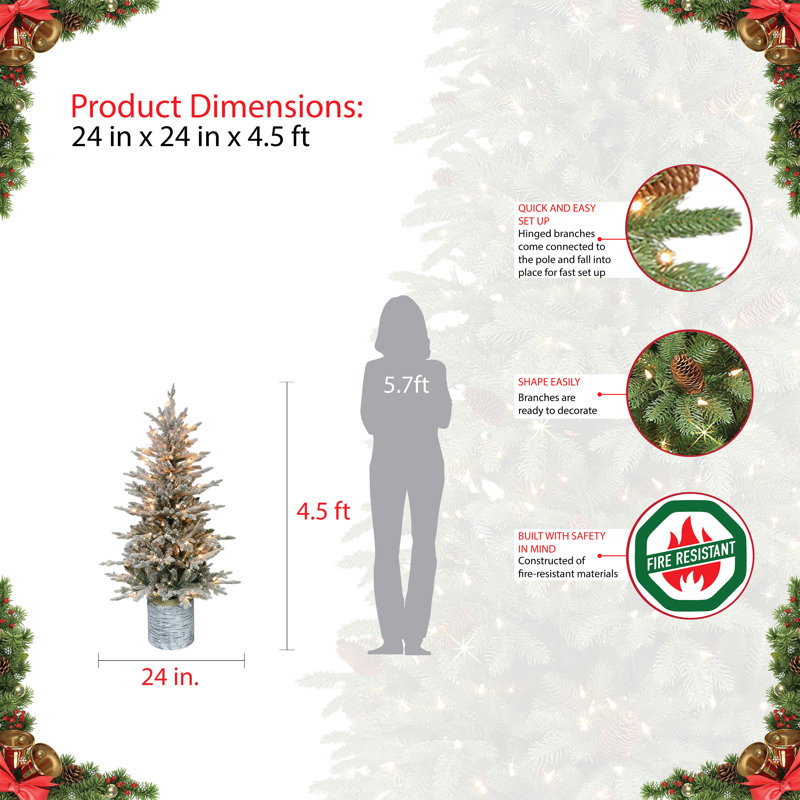 4.5' Lighted Fir Christmas Tree
