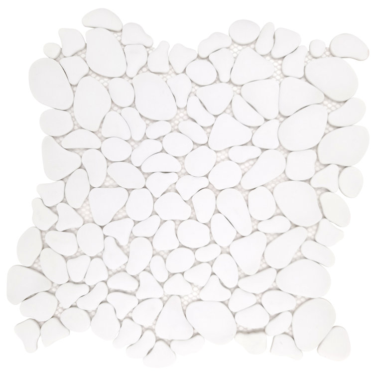 10.6" x 10.6" Random Sized Glass Pebbles Mosaic Tile