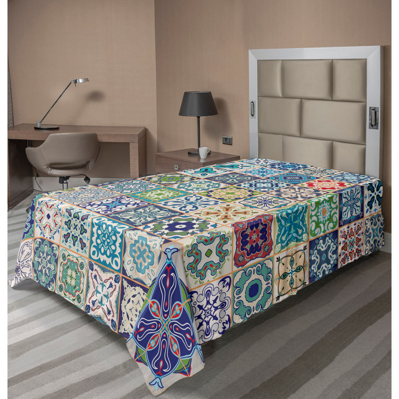 Ambesonne Top Flat Sheet Royal, Twin XL Flat Sheet, Multicolor Patchwork 7